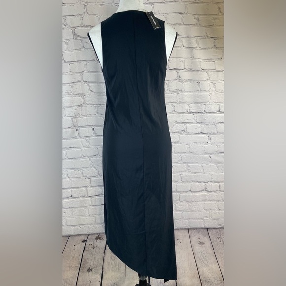 Express Asymmetrical Black Sheath Maxi Dress NWT XS Formal Little Black Dress - Picture 8 of 14